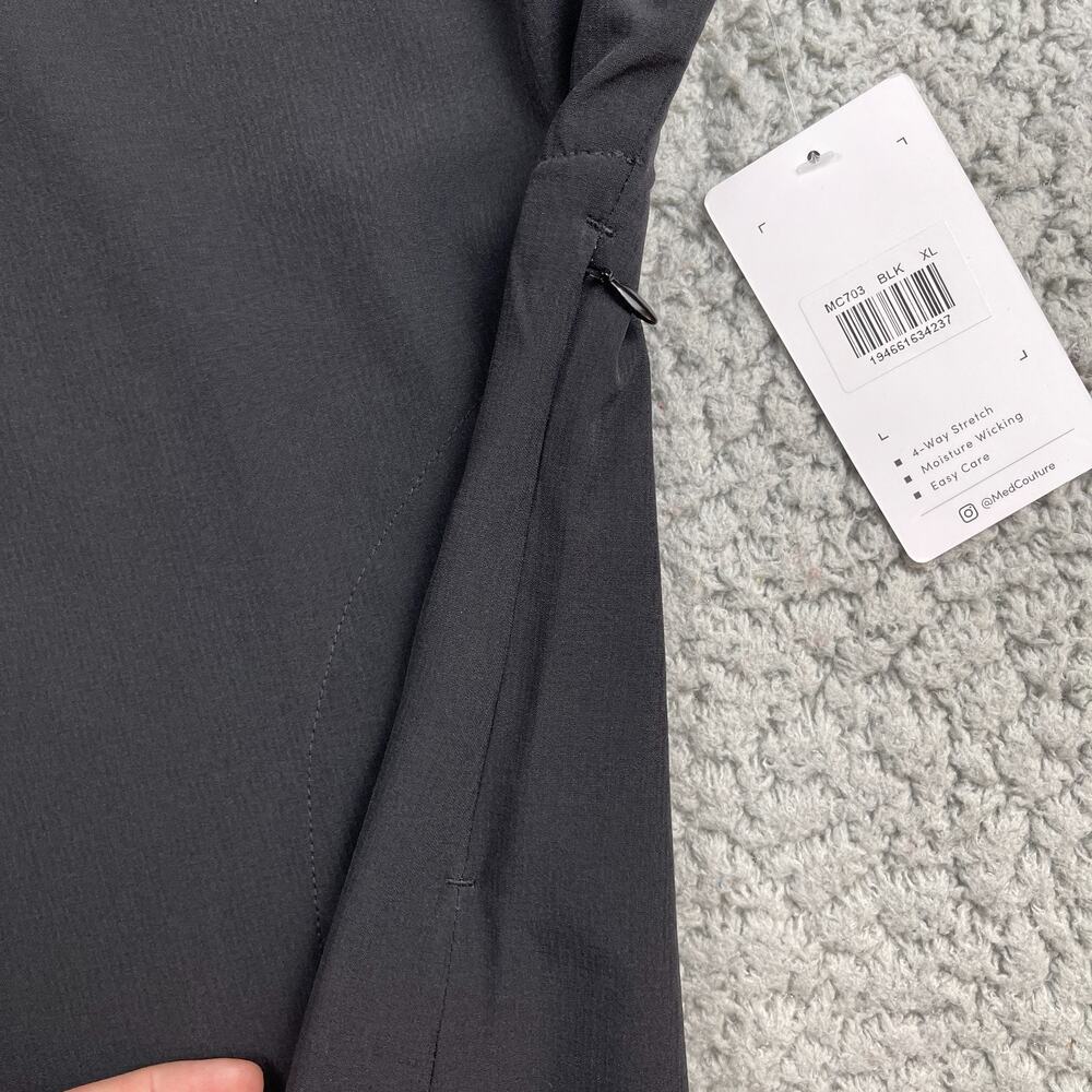 Medcouture Scrub Top Sleeveless Womens XL Black Nursing Medical Zip Pockets - Picture 6 of 11